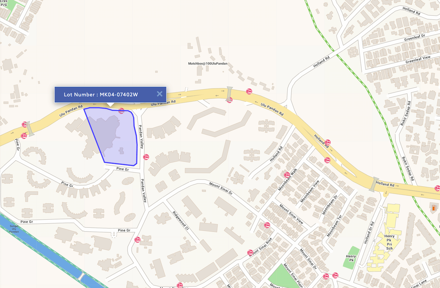 Onemap_Location_Map_For PineTree_Hill Condo_at_Ulu_Pandan_Road_Along_Pine_Grove_Holland_by_UOL_and_Singland